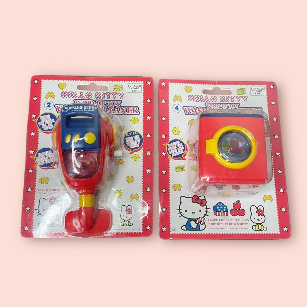 Hello Kitty Wind Up Toys Vacuum and Washing Machine Set of 2